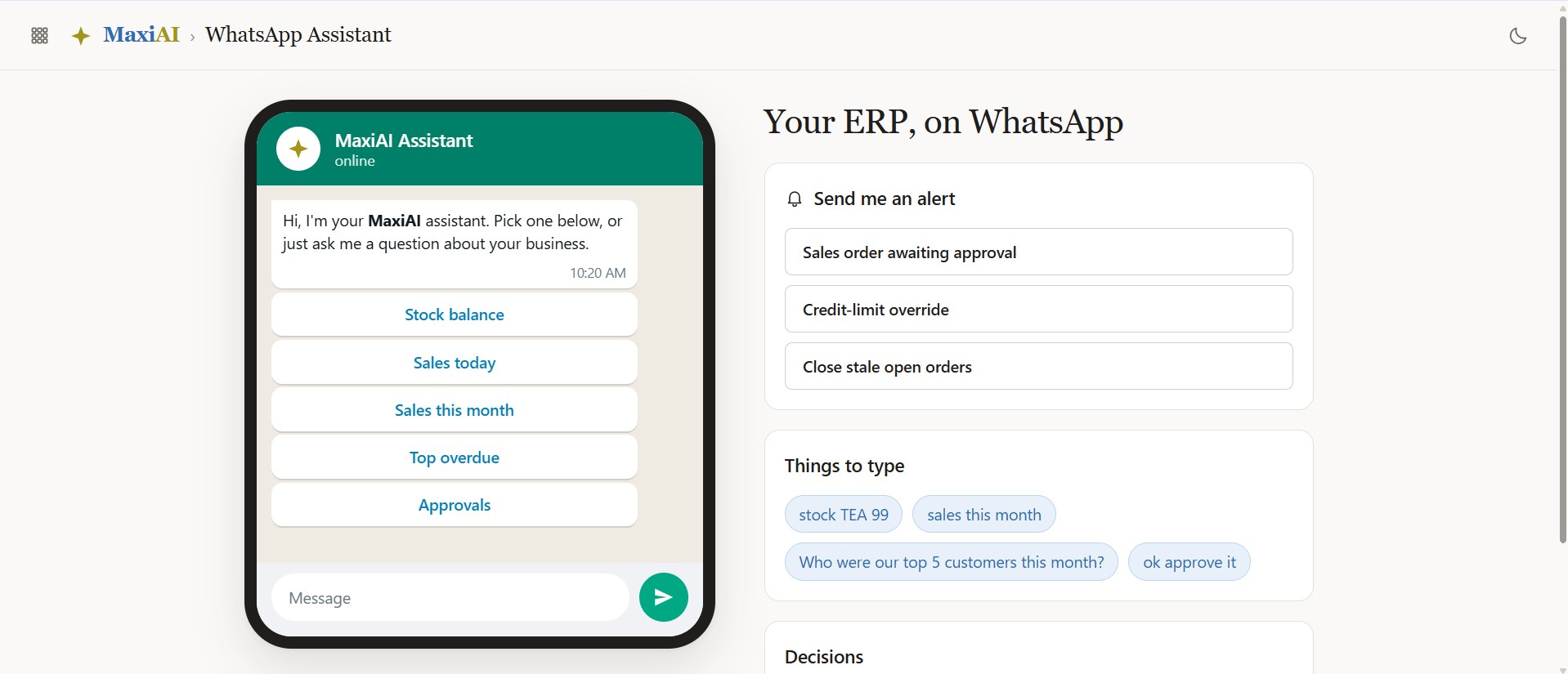 MaxiAI — WhatsApp Assistant
