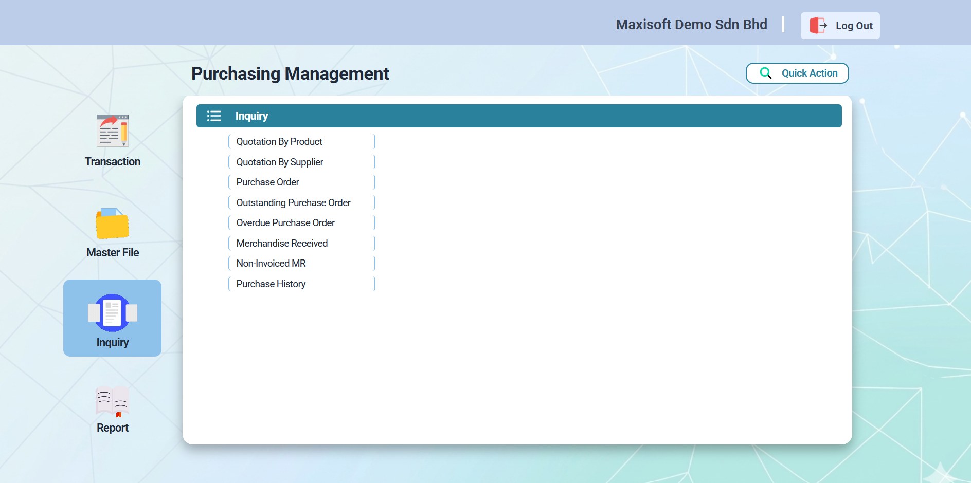 Purchasing Management — PO Inquiry